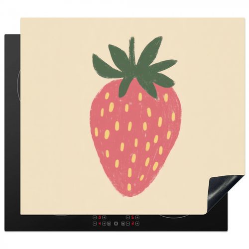 Herdabdeckplatte - Erdbeere - Minimalistisch - Rot - Obst