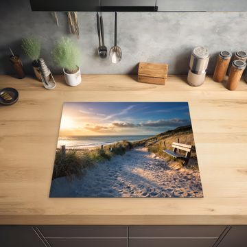 Herdabdeckplatte - Bank mit Meerblick