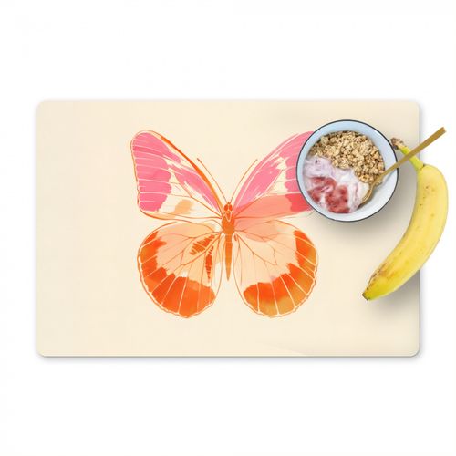 Tischset - Orange - Schmetterling - Minimalistisch - 6 Stück