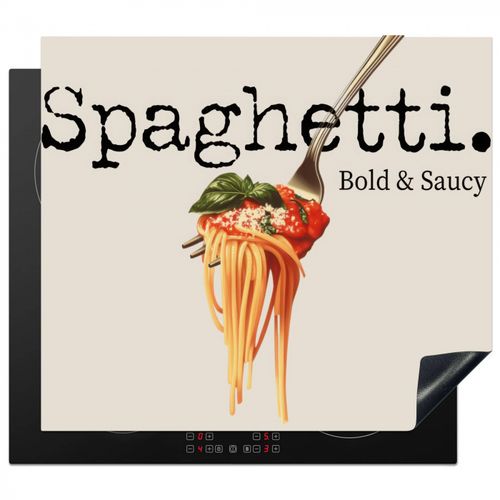 Herdabdeckplatte - Spaghetti - Tomatensauce - Parmesankäse
