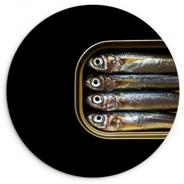 Runde Bilder - Sardinen - Dose - Schwarz - Fisch