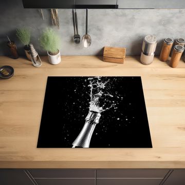 Herdabdeckplatte - Champagner - Schwarz - Spritzer - Popping