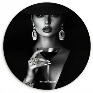 KitchenYeah - Küche - Forex Wandkreis - Frau - Cocktail - Schick