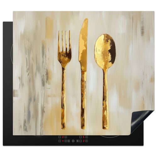 Herdabdeckplatte - Farbe - Gold - Besteck