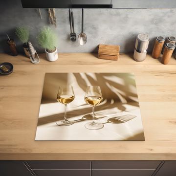 Herdabdeckplatte - Wein - Weingläser - Weiß