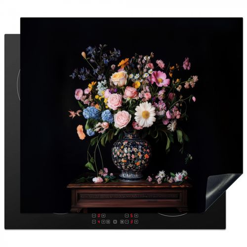 Herdabdeckplatte - Blumenvase - Holz - Blumen - Blumenstrauß