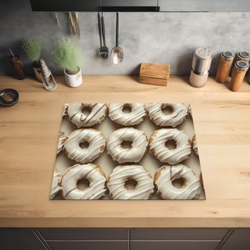 Herdabdeckplatte - Donuts - Schokolade - Weiß - Beige