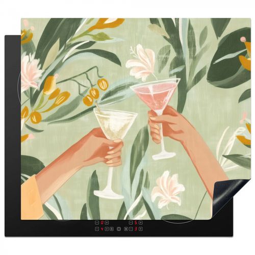 Herdabdeckplatte - Gläser - Cheers - Grün