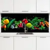 Groente - Splash - Zwart keuken achterwand 2 middel -3d