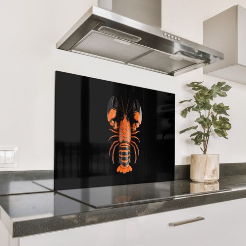Spritzschutz Küche - Krebs - Orange - Schwarz - Modern