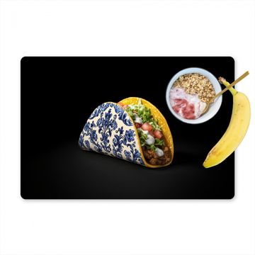 Tischset - Taco - Fleisch - Salat - Delfter Blau - Motiv - 6 Stück