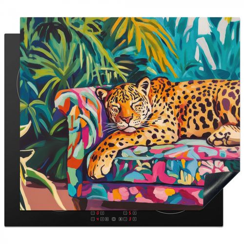 Herdabdeckplatte - Leopard - Bunt - Tropisch