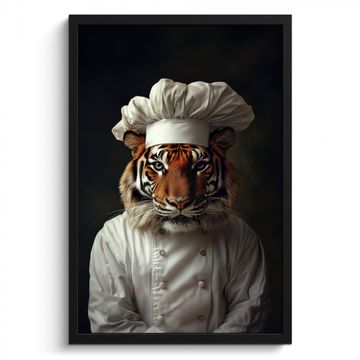 Bilder mit Rahmen - Tiger - Kochbekleidung - Braun