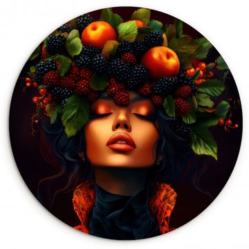 Runde Bilder - Frau - Schwarz - Beeren - Äpfel
