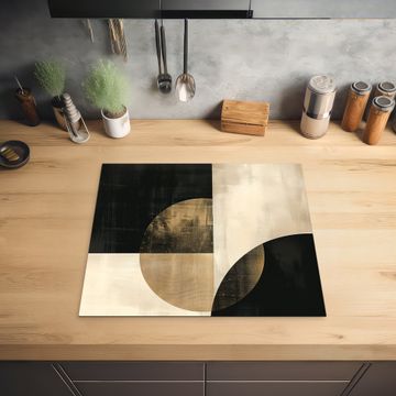 Herdabdeckplatte - Geometrische Balance in Schwarz und Gold
