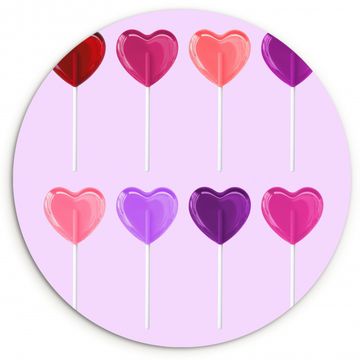 Runde Bilder - Lutscher - Herz - Rosa - Bonbon