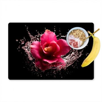 Tischset - Blumen - Rosa - Wasser - Schwarz - Botanisch - Natur - 6 Stück