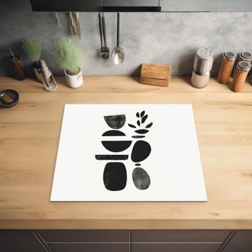 Herdabdeckplatte - Japandi - Schwarz - Abstrakt