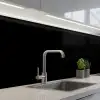 Zwart - Effen kleur keuken achterwand 2 middel 871 -3d_schuin