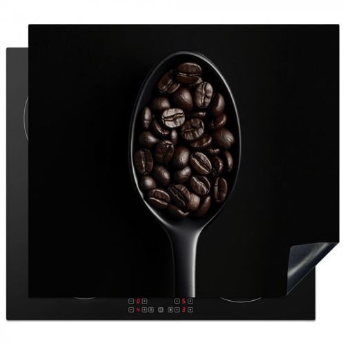 Herdabdeckplatte - Kaffeebohnen - Löffel - Schwarz