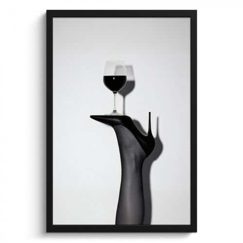 Bilder mit Rahmen - Absatz - Wein - Minimalistisch - Schwarz