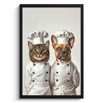 Bilder mit Rahmen - Katze - Hund - Kochkleidung