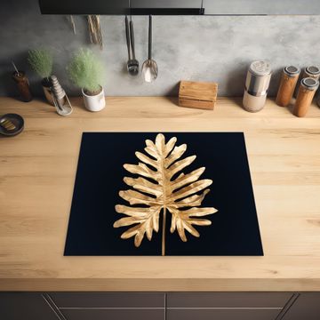 Herdabdeckplatte - Goldenes Monstera-Blatt
