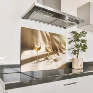 Spritzschutz Küche - Wein - Weingläser - Weiß
