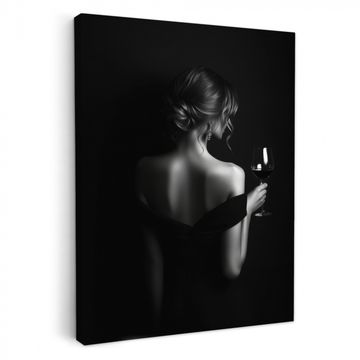 Leinwandbilder - Frau - Wein - Kleid