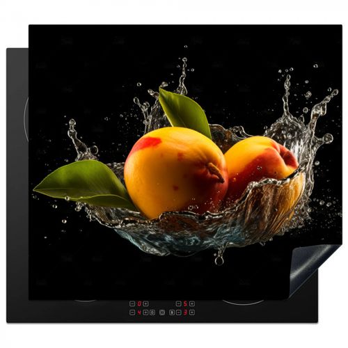 Herdabdeckplatte - Mango - Frucht - Wasser - Schwarz - Blatt