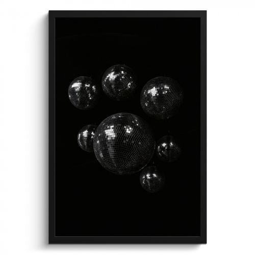 Bilder mit Rahmen - Disco-Kugeln - Minimalistisch - Schwarz