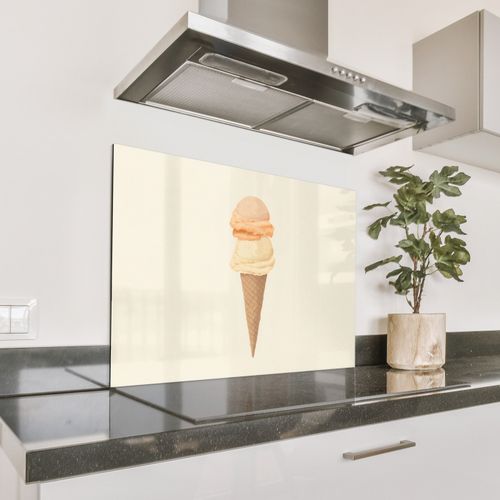 Spritzschutz Küche - Minimalist - Schaufel Eiscreme - Horn - Beige