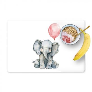 Tischset - Elefant - Babytier - Rosa Luftballon - 6 Stück