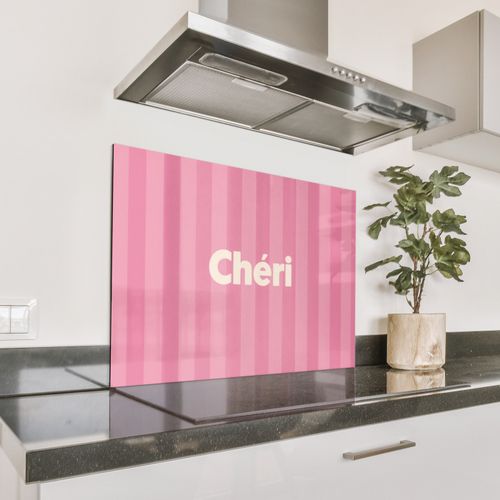 Spritzschutz Küche - Gestreift - Rosa - Chéri