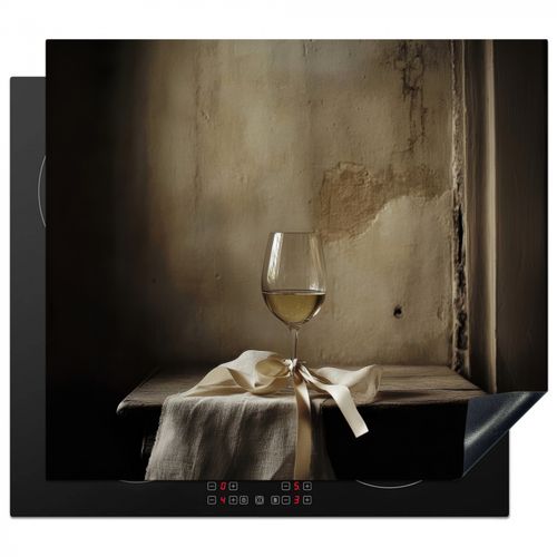Herdabdeckplatte - Schleife - Beige - Weiß - Wein
