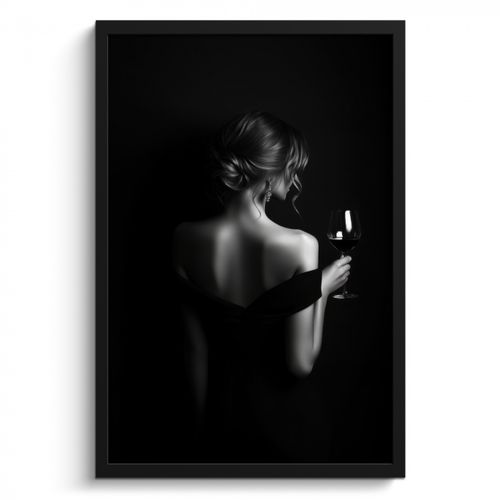 Bilder mit Rahmen - Frau - Wein - Kleid