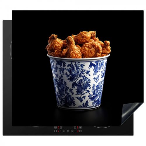 Herdabdeckplatte - Huhn - Eimer - Delfter Blau - Schmackhaft