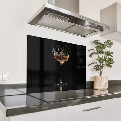 Spritzschutz Küche - Cocktail - Schwarz - Spritzer - Glas