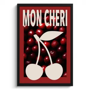 Bilder mit Rahmen - Kirschen - Illustration - Rot
