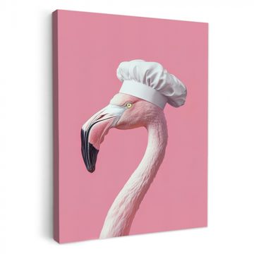 Leinwandbilder - Flamingo - Rosa - Kochmütze - Vogel