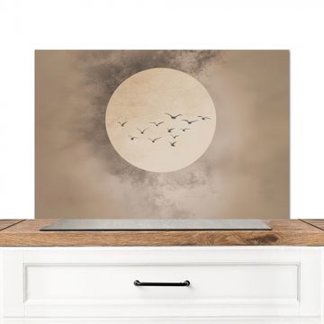 Spritzschutz Küche - Vogel - Beige - Japanisch