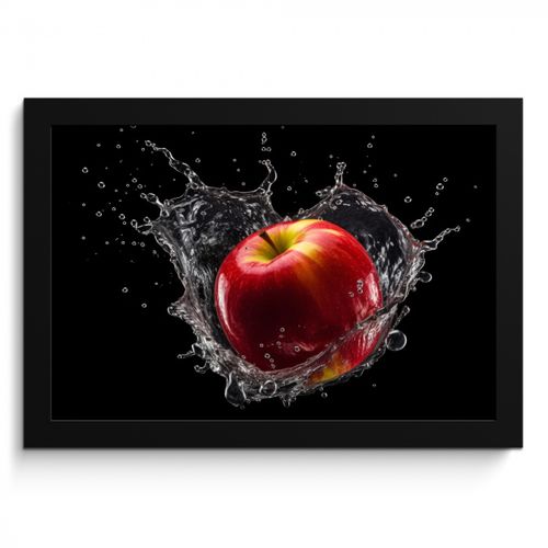 Bilder mit Rahmen - Apfel - Rot - Wasser - Schwarz - Obst