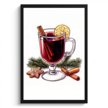 Bilder mit Rahmen - Wein - Trinken - Glühwein - Winter - Illustration - Weihnachten