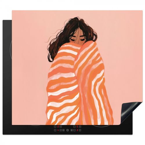 Herdabdeckplatte - Mädchen - Decke - Gestreift - Orange