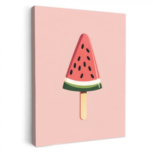Leinwandbilder - Wassermelone - Eiscreme - Kerne - Rot