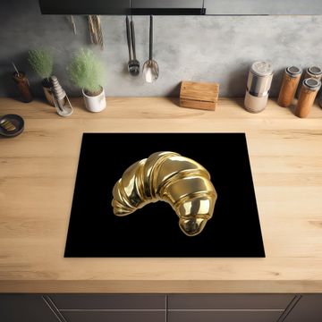 Herdabdeckplatte - Croissant - Brot - Gold - Schwarz