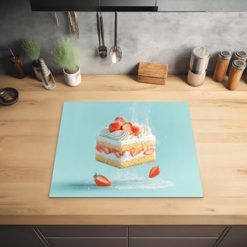 Herdabdeckplatte - Schlagsahne - Torte - Blau - Lebensmittel