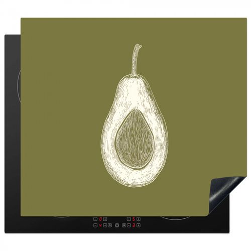 Herdabdeckplatte - Avocado - Minimalistisch - Illustration - Grün