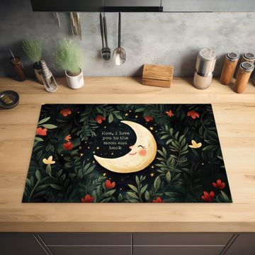 Mond - Zitat - Blumen - Sterne