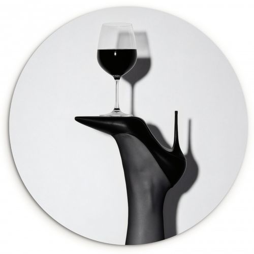 Runde Bilder - Absatz - Wein - Minimalistisch - Schwarz